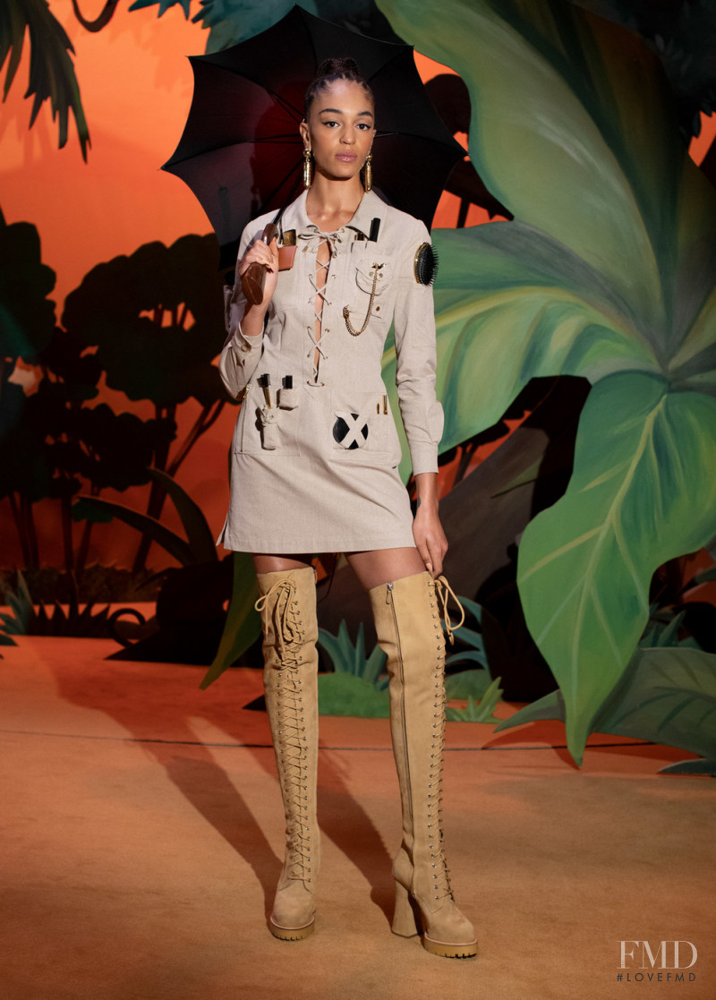 Indira Scott featured in  the Moschino lookbook for Autumn/Winter 2021