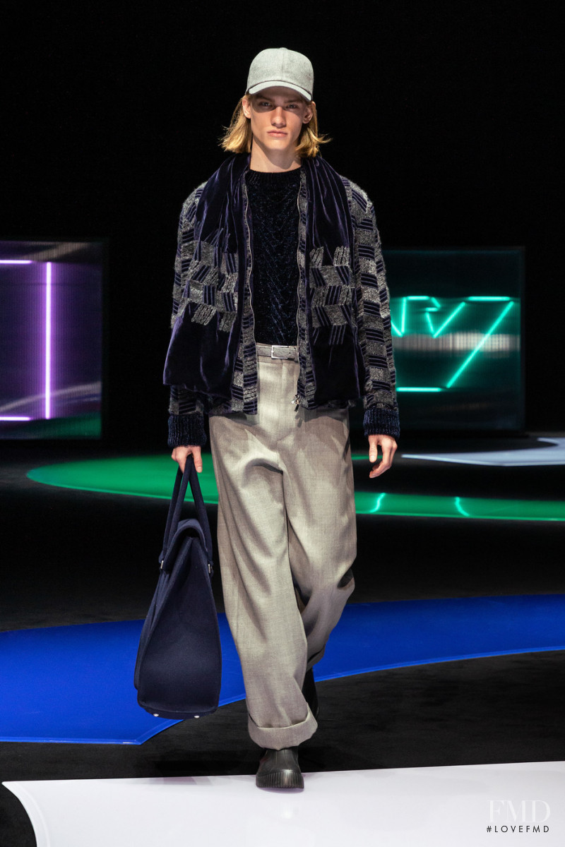 Martijn Faaij featured in  the Emporio Armani fashion show for Autumn/Winter 2021