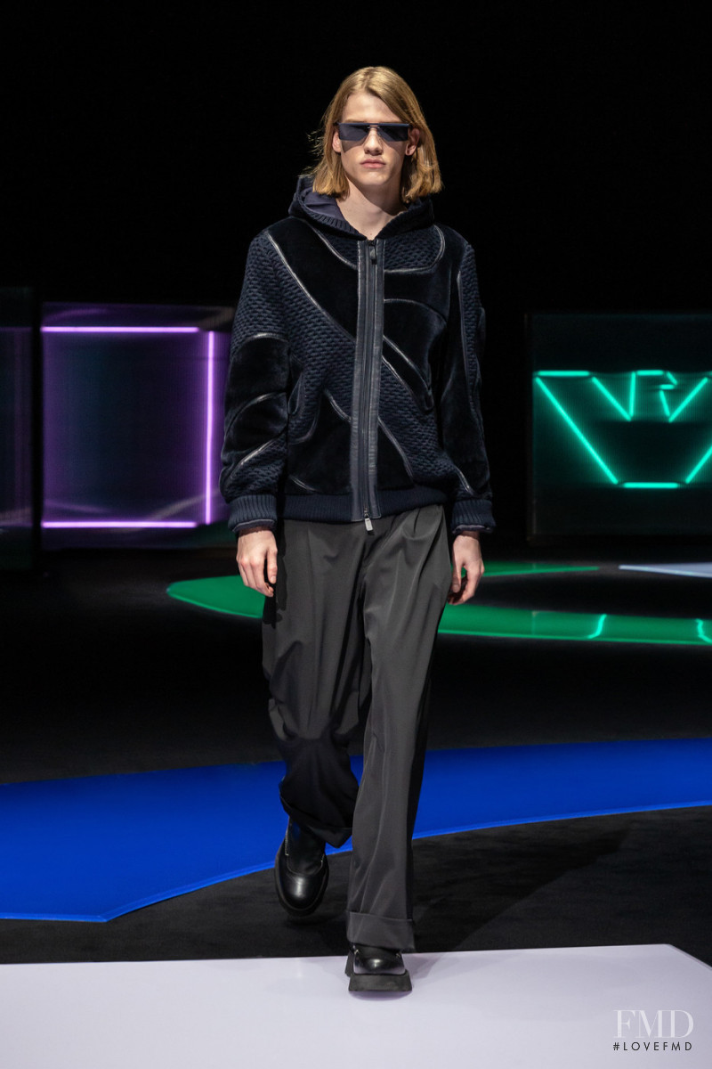 Martijn Faaij featured in  the Emporio Armani fashion show for Autumn/Winter 2021