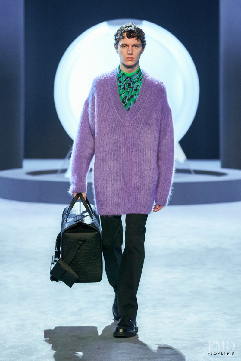 Daan Duez featured in  the Salvatore Ferragamo fashion show for Autumn/Winter 2021