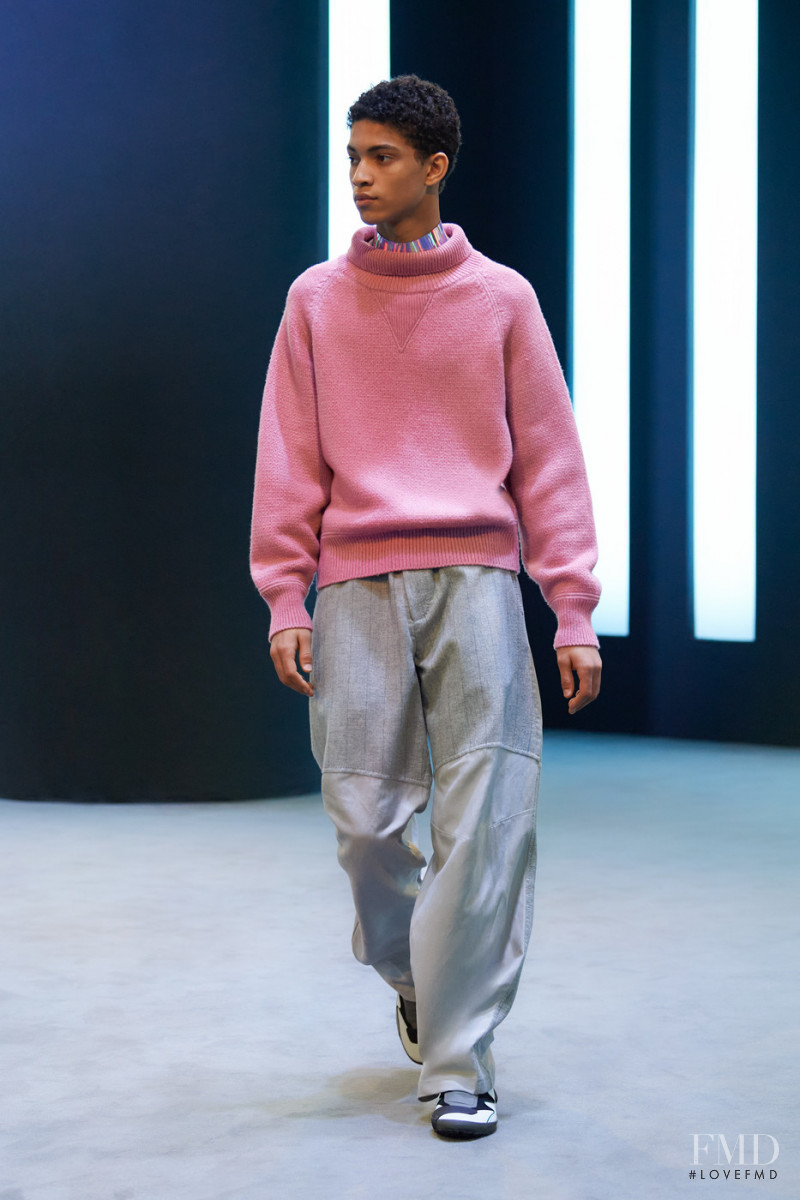 Jeranimo van Russel featured in  the Salvatore Ferragamo fashion show for Autumn/Winter 2021