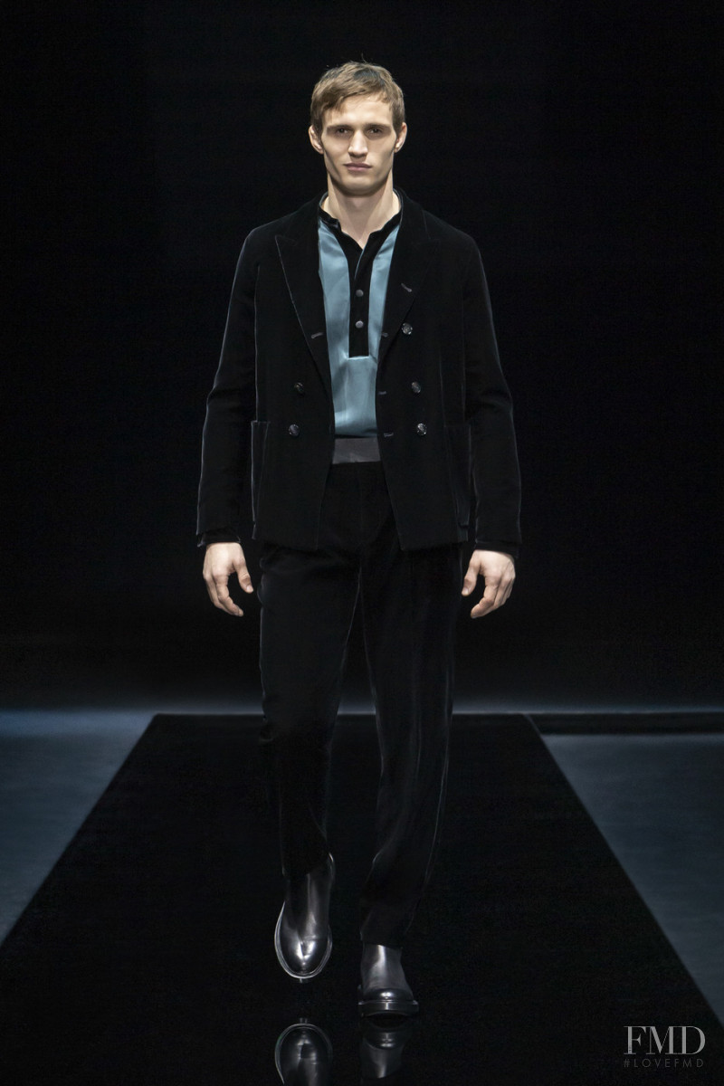 Julian Schneyder featured in  the Giorgio Armani fashion show for Autumn/Winter 2021