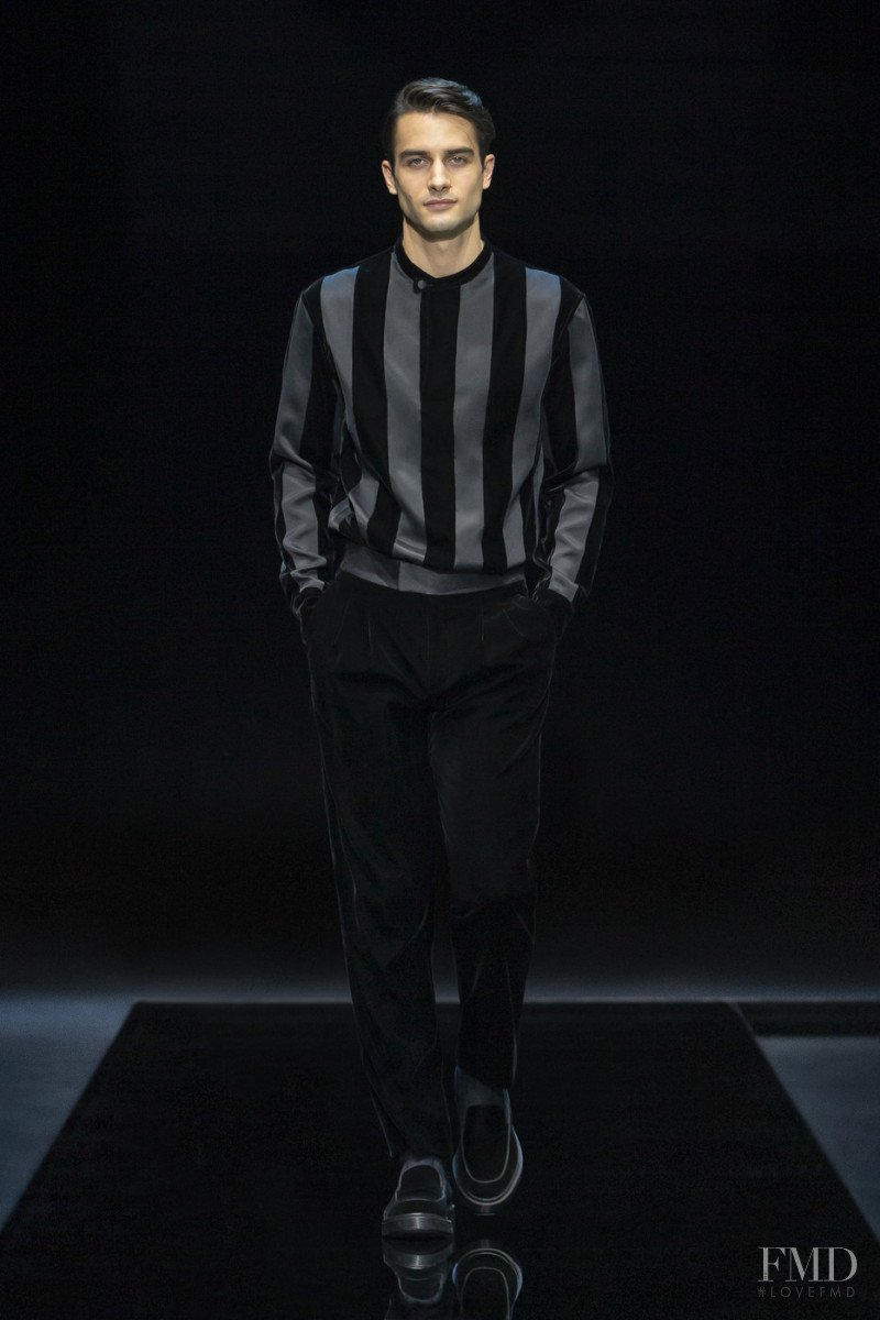 Aleksandar Rusic featured in  the Giorgio Armani fashion show for Autumn/Winter 2021