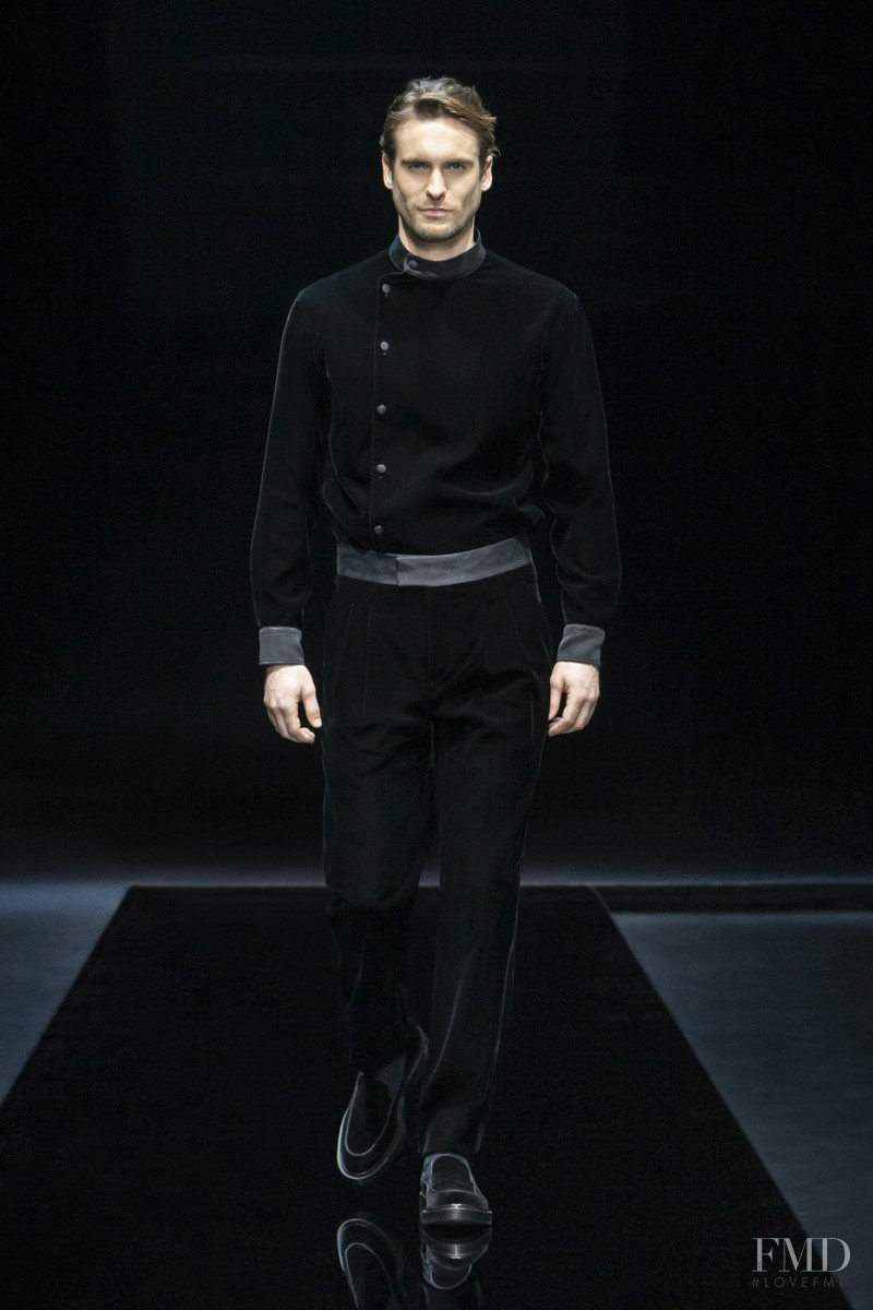 Maxime Daunay featured in  the Giorgio Armani fashion show for Autumn/Winter 2021