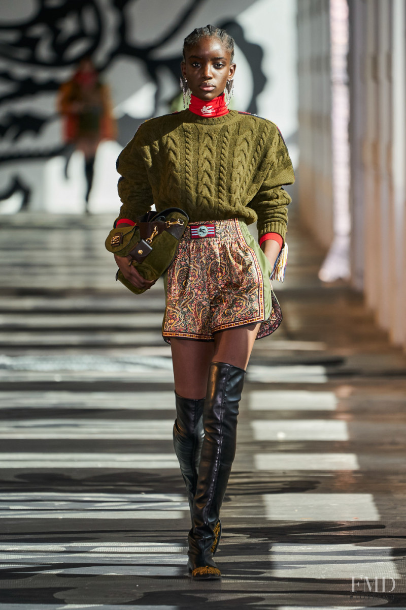 Maty Fall Diba featured in  the Etro fashion show for Autumn/Winter 2021