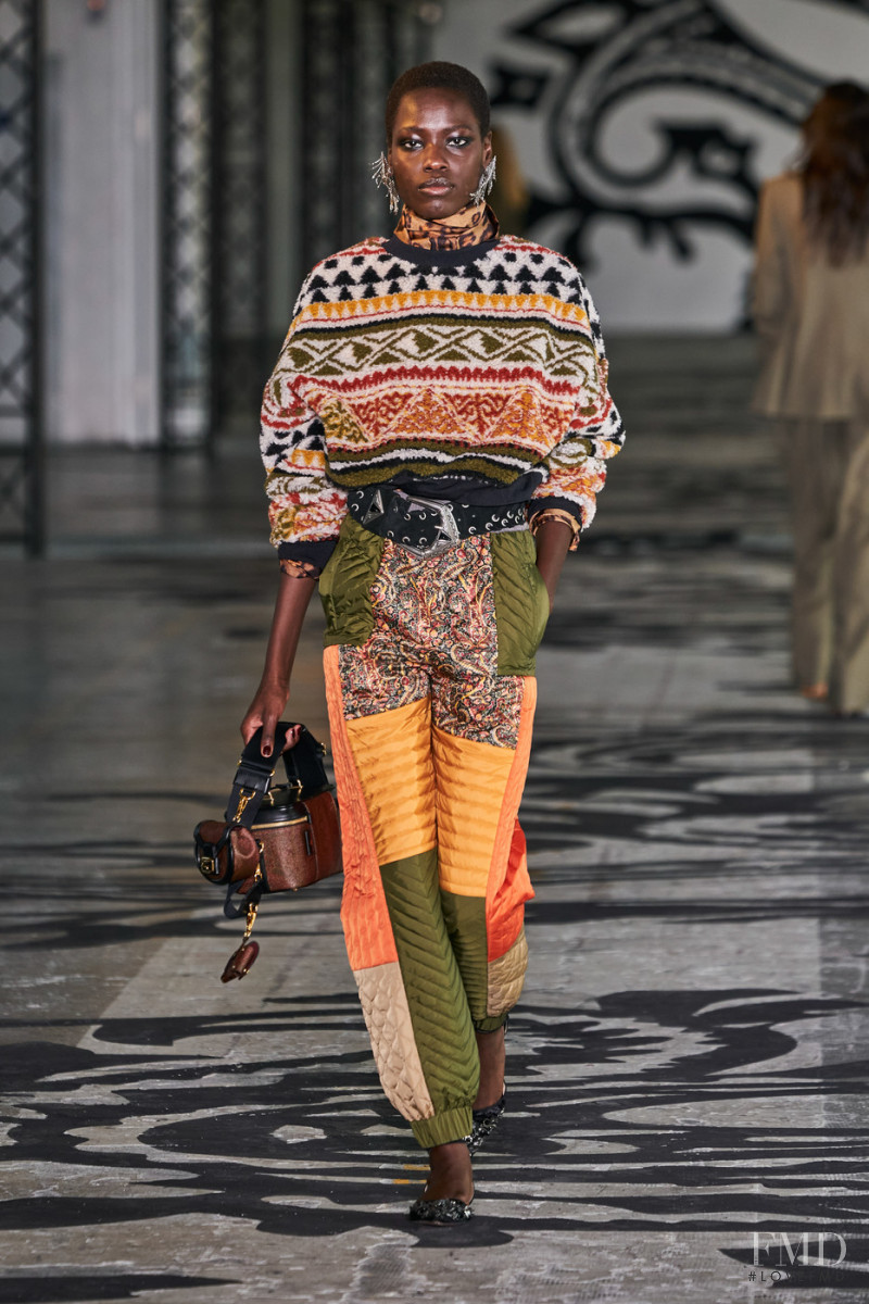 Awar Odhiang featured in  the Etro fashion show for Autumn/Winter 2021
