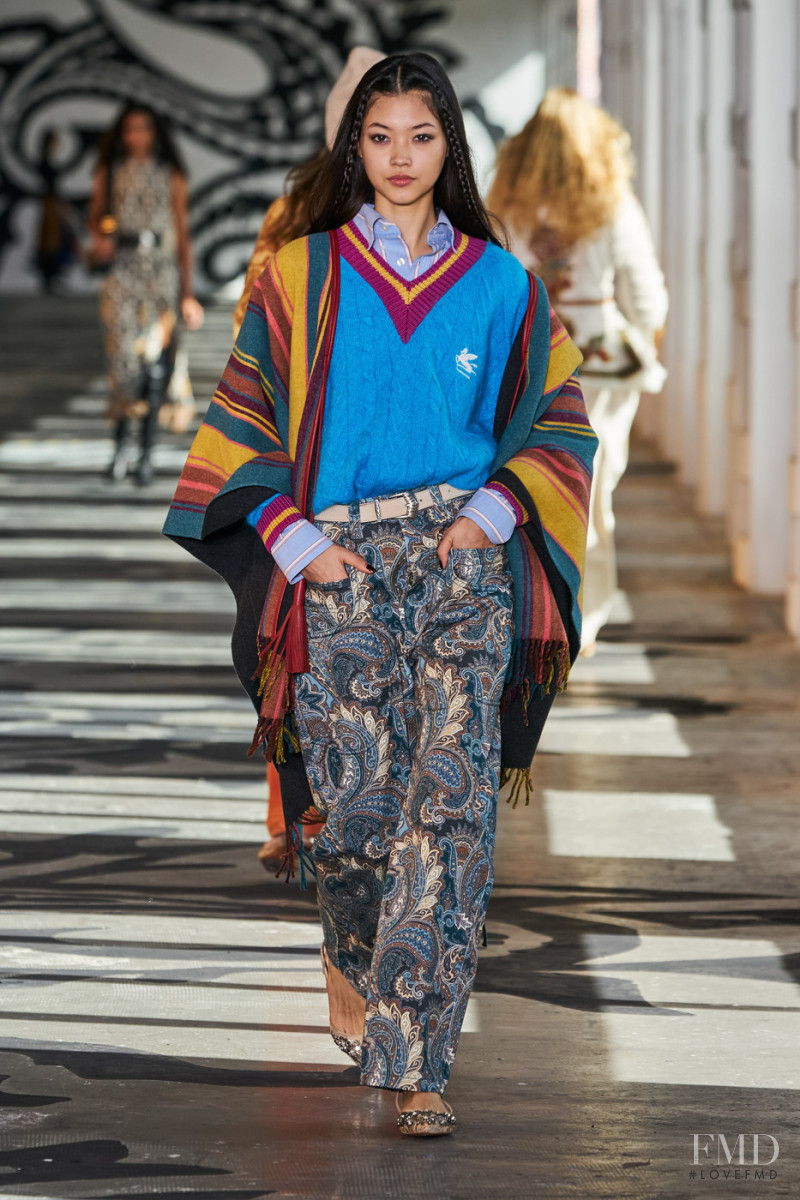 Mika Schneider featured in  the Etro fashion show for Autumn/Winter 2021