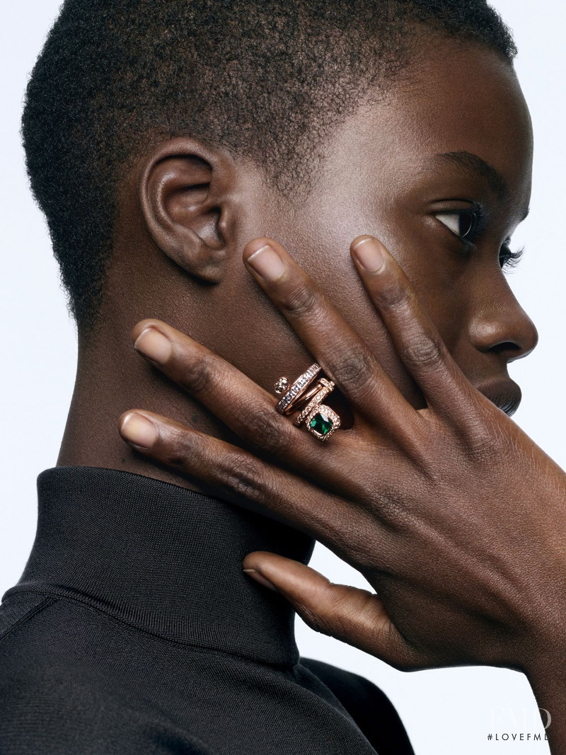 Fatou Jobe featured in  the Hermès Joaillerie Cavalière advertisement for Summer 2021