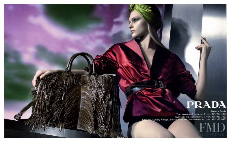 Sasha Pivovarova featured in  the Prada advertisement for Spring/Summer 2007
