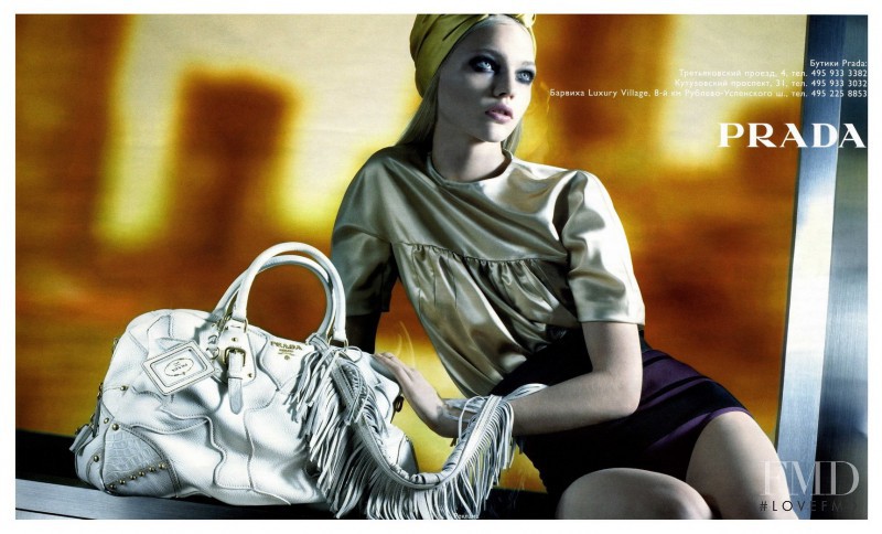 Sasha Pivovarova featured in  the Prada advertisement for Spring/Summer 2007