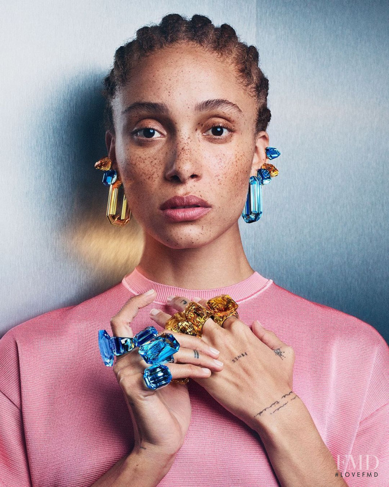 Adwoa Aboah featured in  the Swarovski Collection I advertisement for Spring/Summer 2021