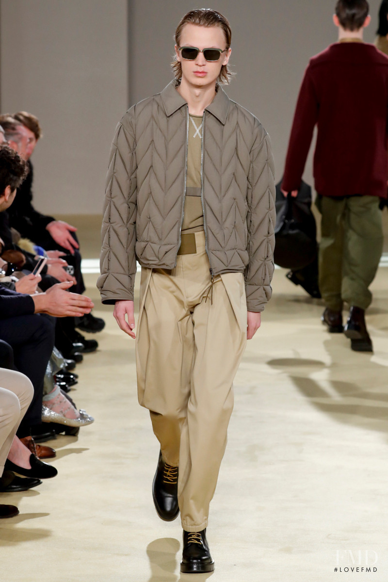 Jonas Glöer featured in  the Salvatore Ferragamo fashion show for Autumn/Winter 2020