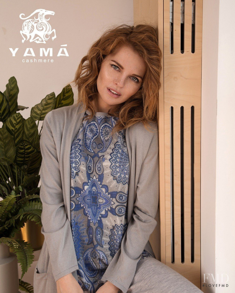 Valeria Lakhina featured in  the Yama Cashmere advertisement for Autumn/Winter 2018