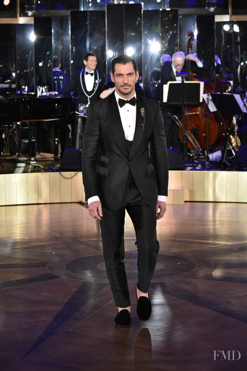 David Gandy featured in  the Dolce & Gabbana Alta Moda Alta Sartoria fashion show for Spring/Summer 2018