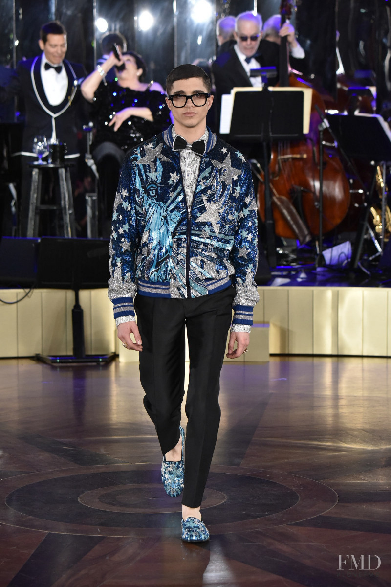 Mateo Videla featured in  the Dolce & Gabbana Alta Moda Alta Sartoria fashion show for Spring/Summer 2018