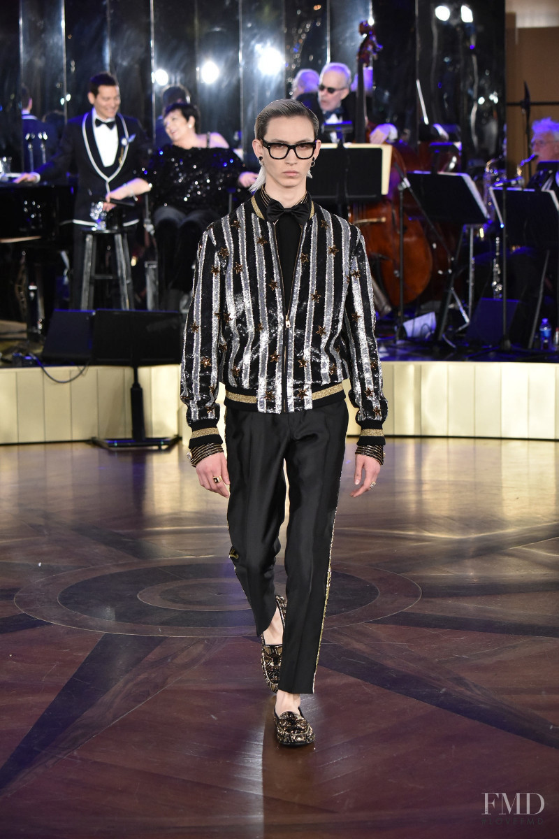 Simon Martyn featured in  the Dolce & Gabbana Alta Moda Alta Sartoria fashion show for Spring/Summer 2018