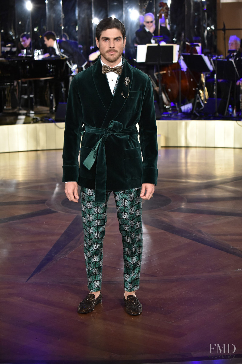 Evandro Soldati featured in  the Dolce & Gabbana Alta Moda Alta Sartoria fashion show for Spring/Summer 2018