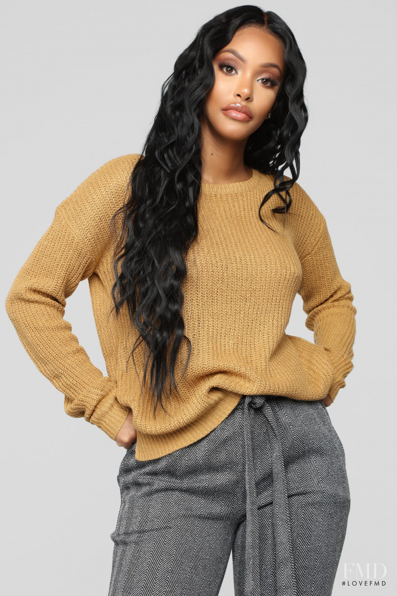 Yodit Yemane featured in  the Fashion Nova catalogue for Winter 2018