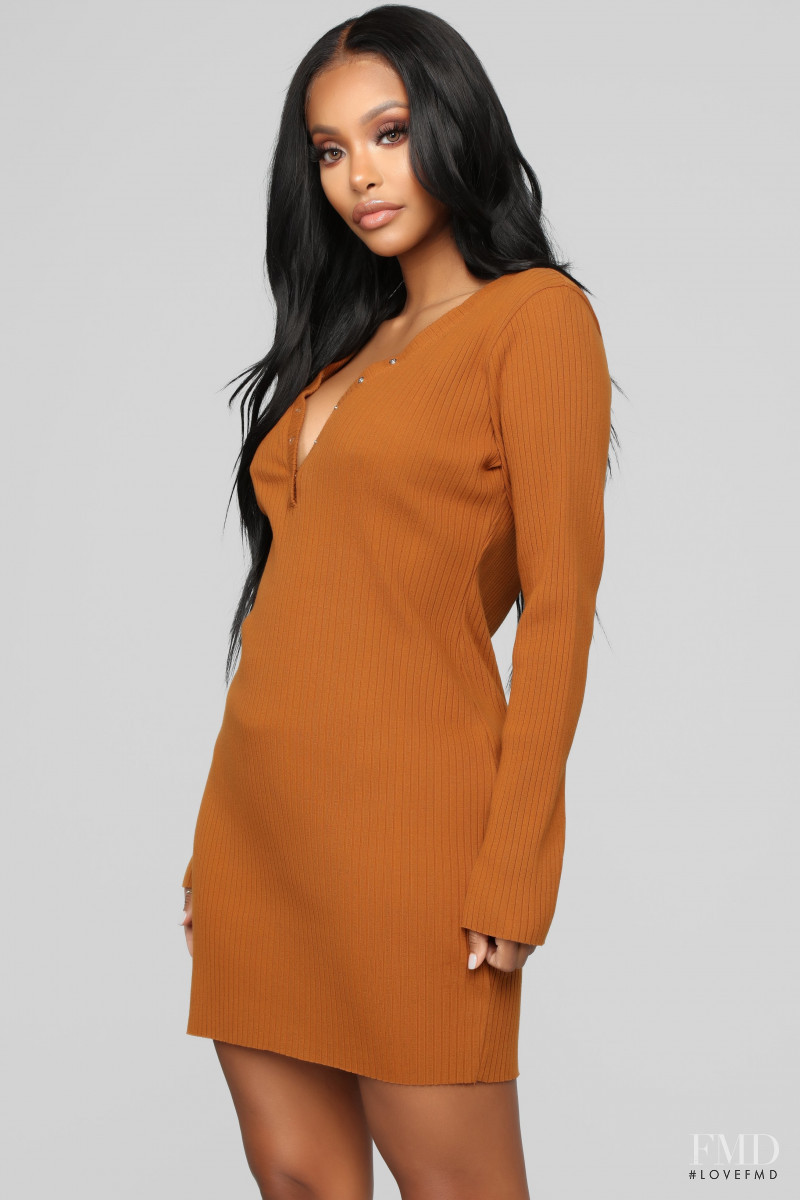 Yodit Yemane featured in  the Fashion Nova catalogue for Winter 2018