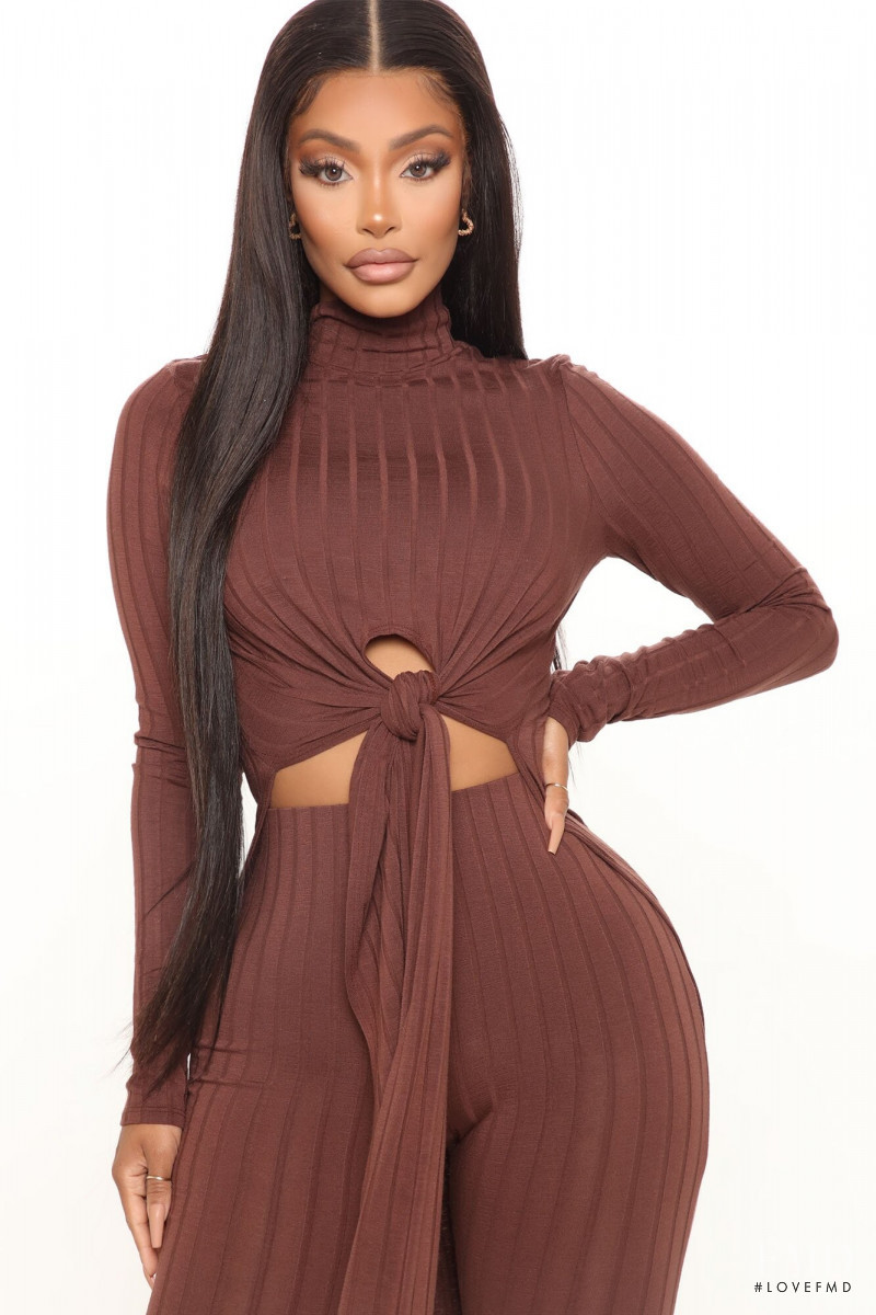 Yodit Yemane featured in  the Fashion Nova catalogue for Winter 2020