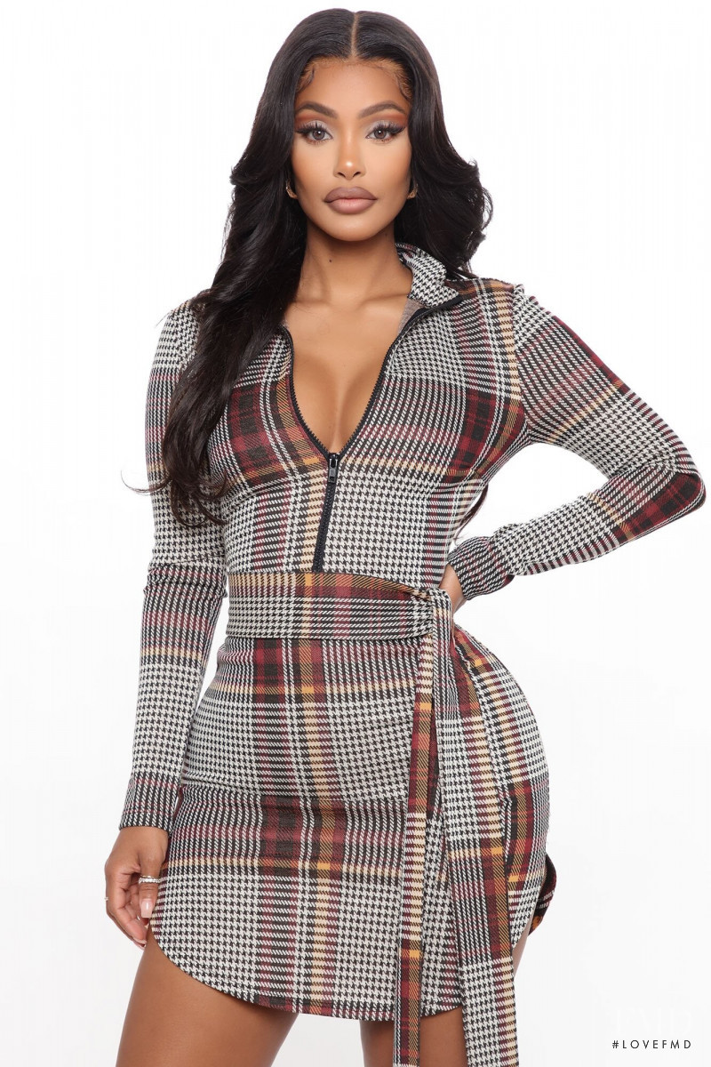 Yodit Yemane featured in  the Fashion Nova catalogue for Winter 2020