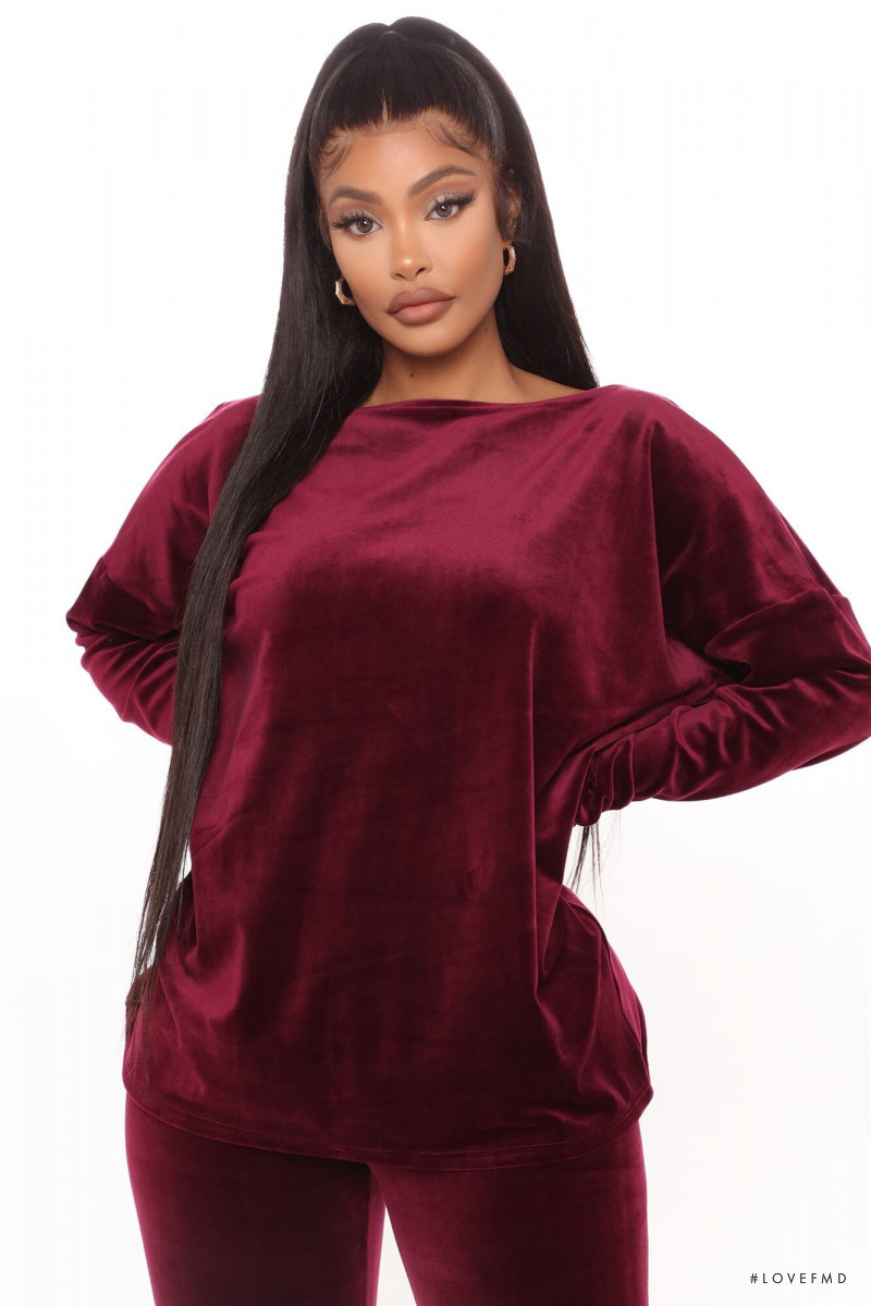 Yodit Yemane featured in  the Fashion Nova catalogue for Winter 2020