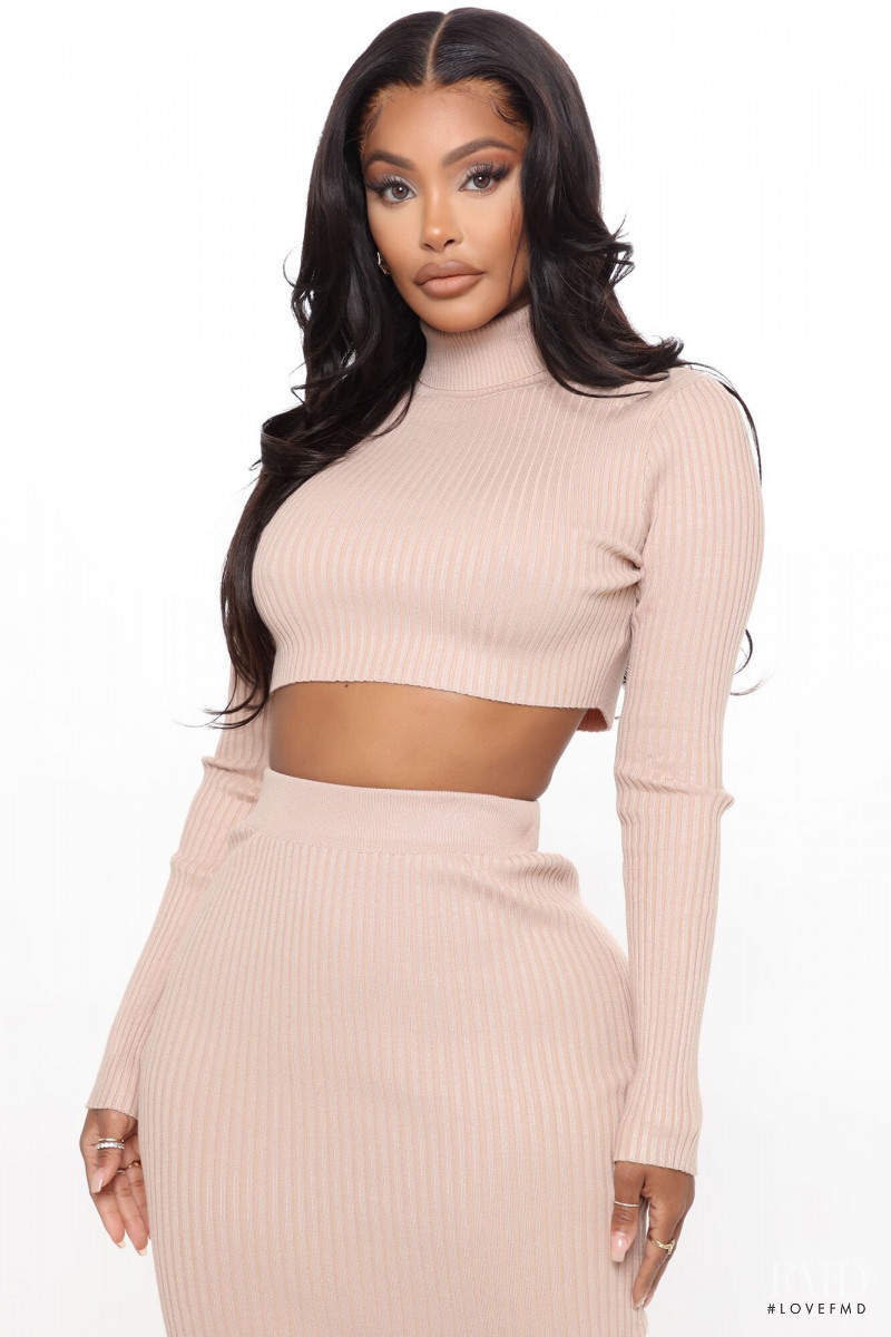 Yodit Yemane featured in  the Fashion Nova catalogue for Winter 2020