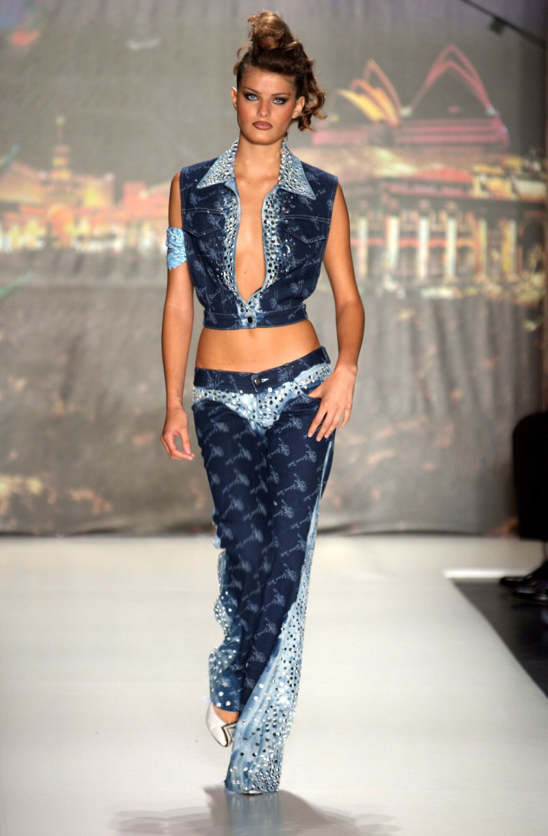 Isabeli Fontana featured in  the House of Field by Patricia Field fashion show for Spring/Summer 2002