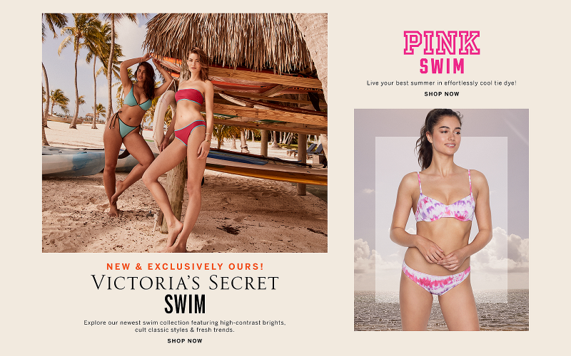 Grace Elizabeth featured in  the Victoria\'s Secret Swim catalogue for Autumn/Winter 2020