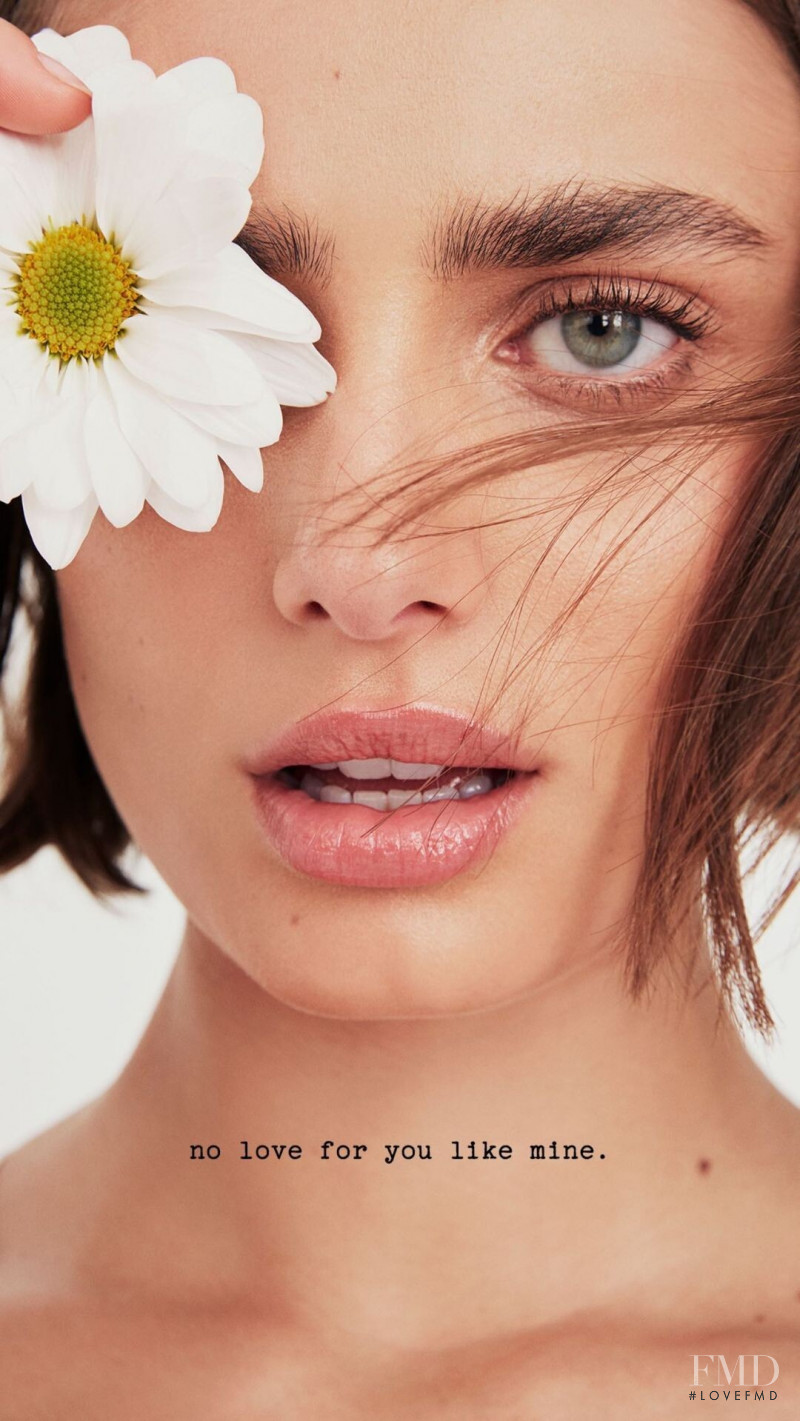 Taylor Hill featured in  the For Love & Lemons advertisement for Spring/Summer 2021