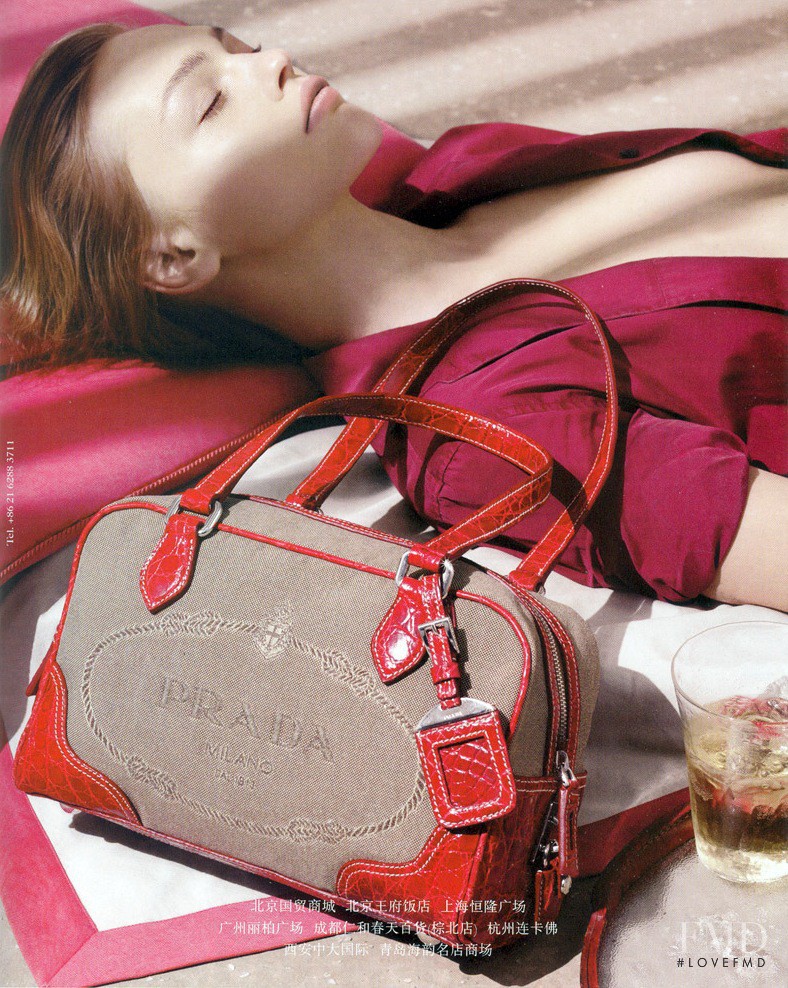 Sasha Pivovarova featured in  the Prada advertisement for Resort 2006