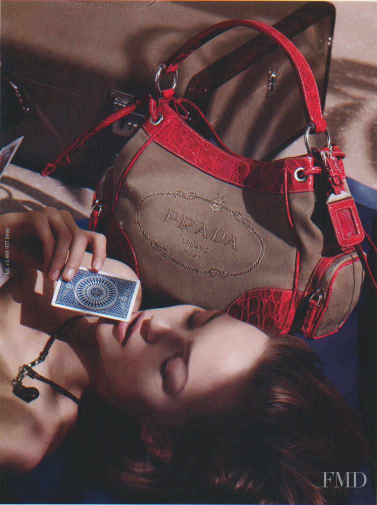 Sasha Pivovarova featured in  the Prada advertisement for Resort 2006