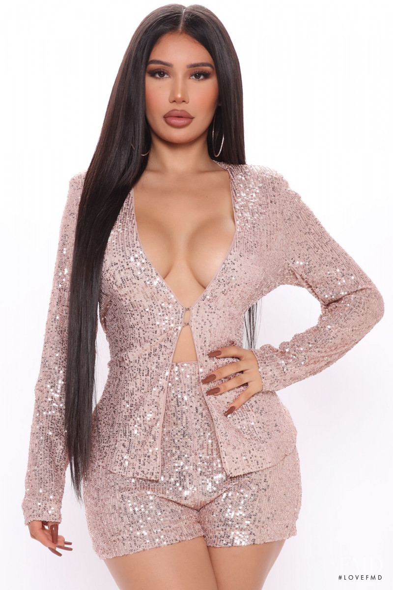 Janet Guzman featured in  the Fashion Nova catalogue for Fall 2020