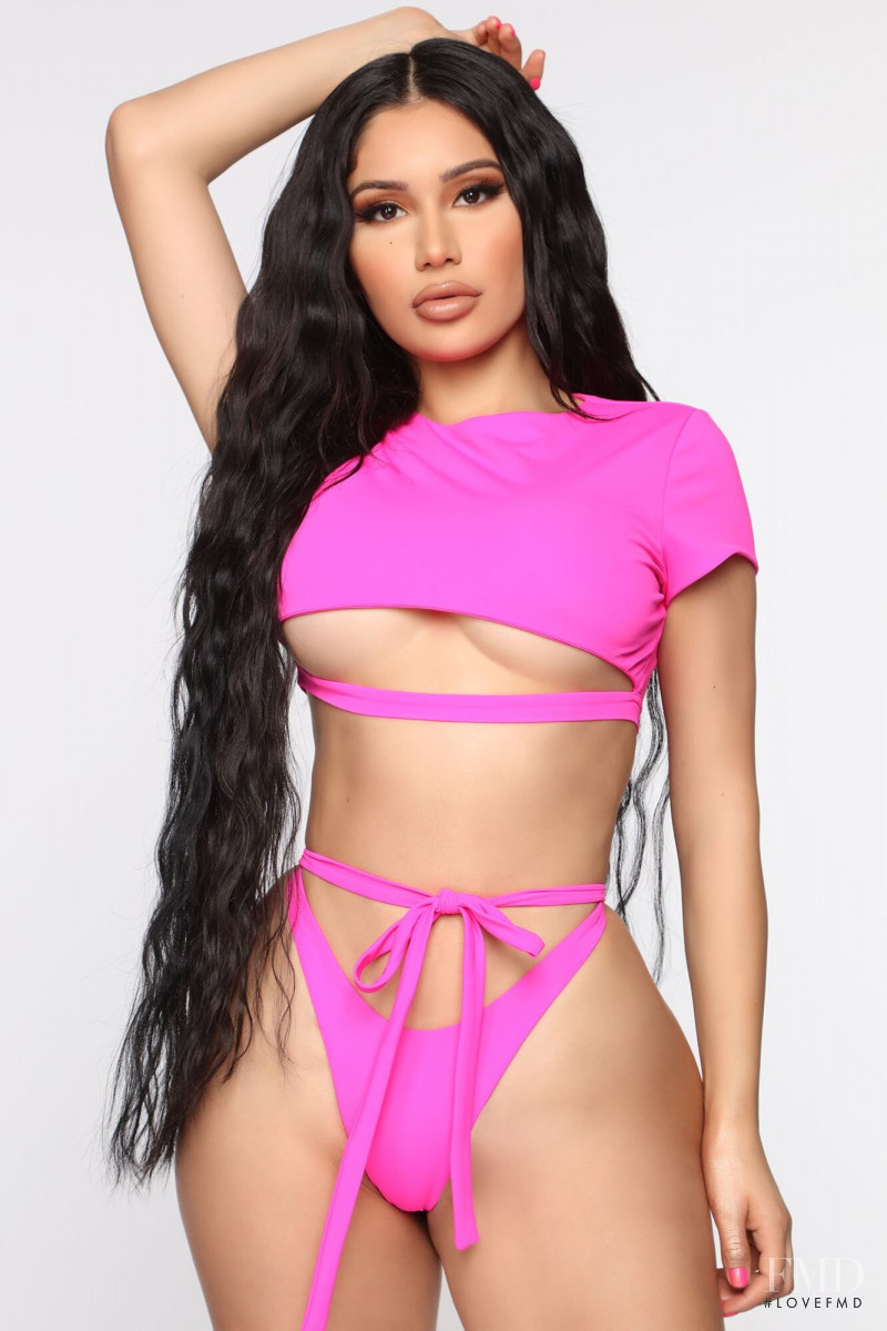 Janet Guzman featured in  the Fashion Nova catalogue for Resort 2020