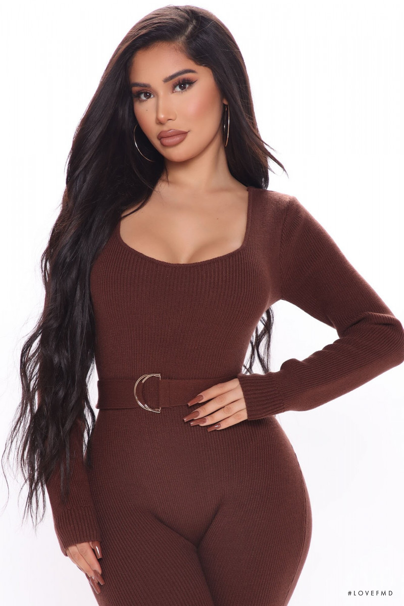 Janet Guzman featured in  the Fashion Nova catalogue for Winter 2020