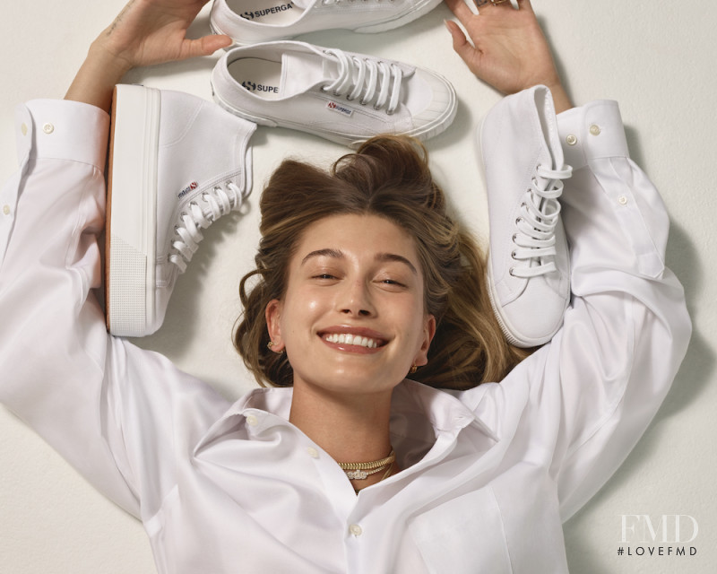 Hailey Baldwin Bieber featured in  the Superga advertisement for Spring/Summer 2021