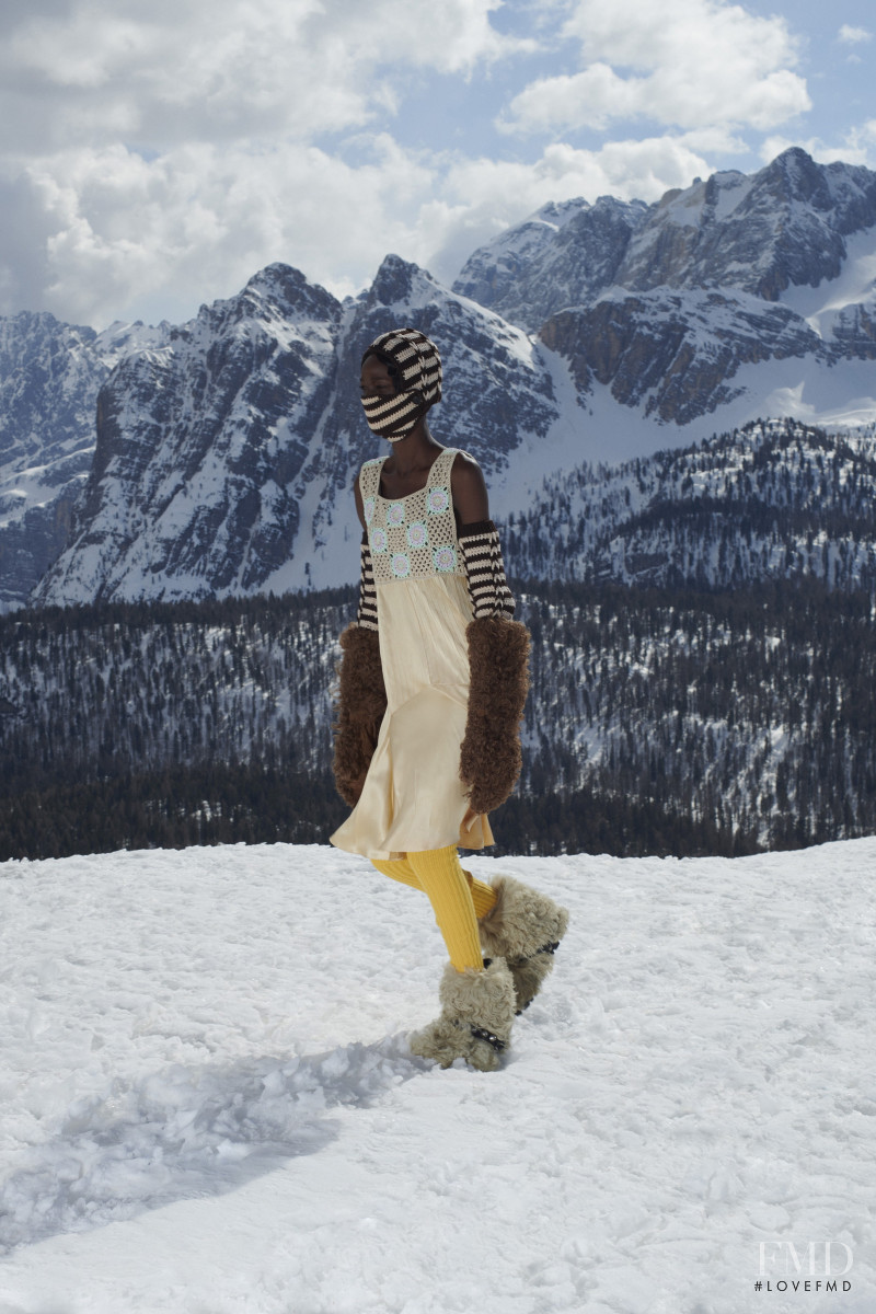 Shade Akinbobola featured in  the Miu Miu fashion show for Autumn/Winter 2021