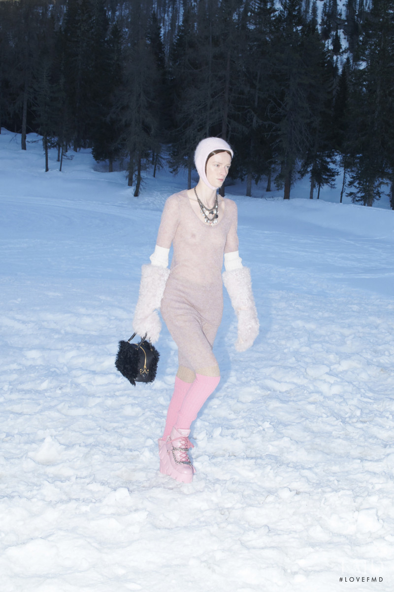 Celina Krohn featured in  the Miu Miu fashion show for Autumn/Winter 2021
