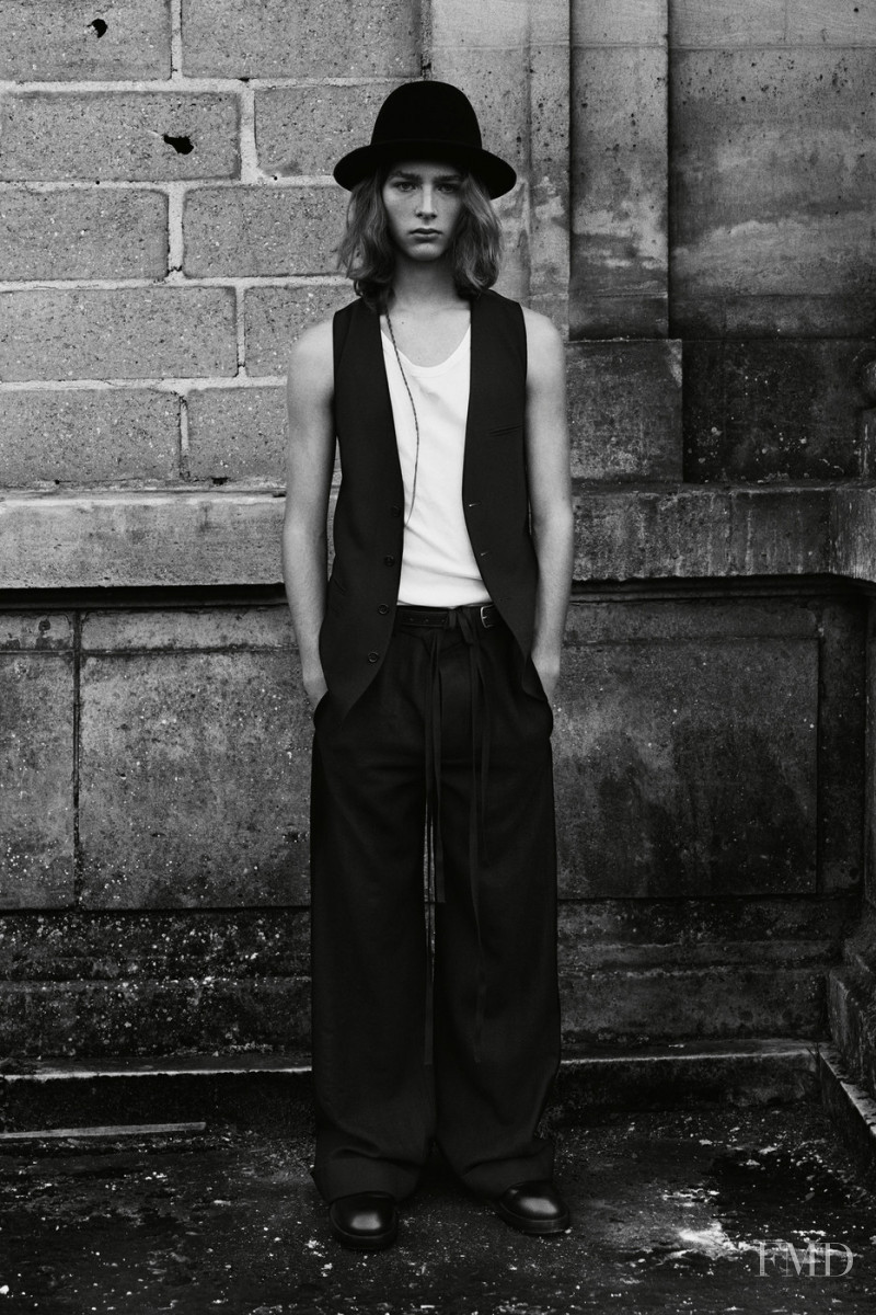 Cosme Voisin featured in  the Ann Demeulemeester lookbook for Autumn/Winter 2021