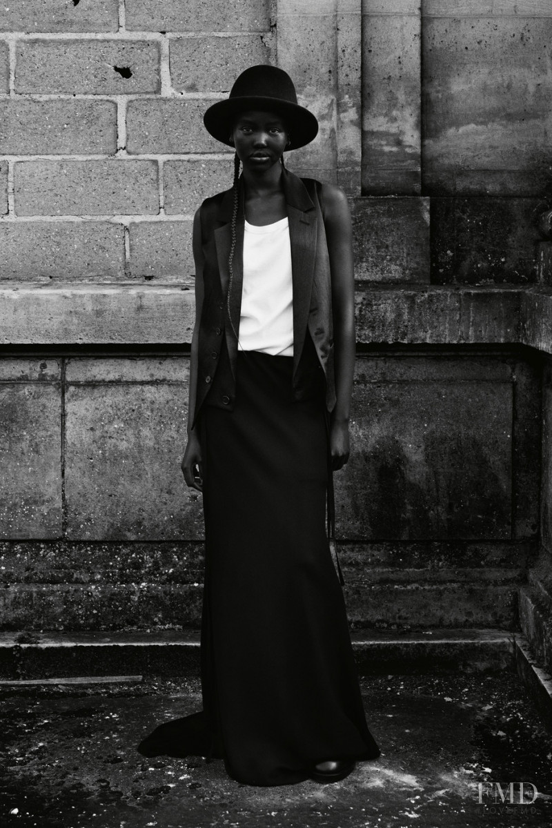 Adut Akech Bior featured in  the Ann Demeulemeester lookbook for Autumn/Winter 2021