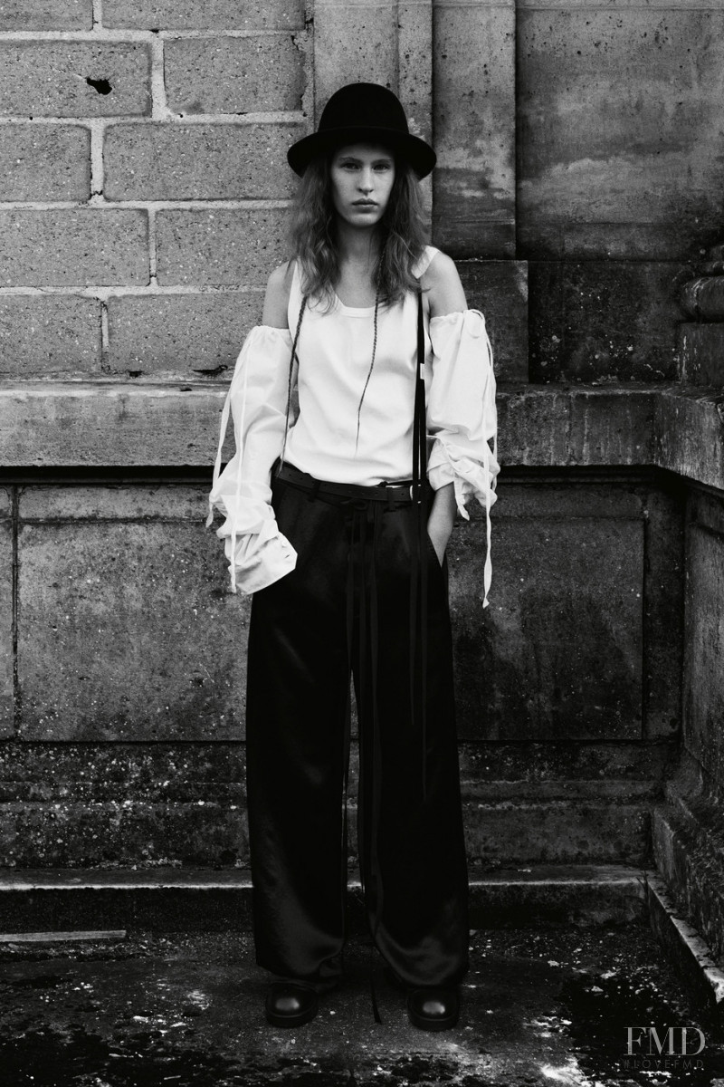 Mary Duleu featured in  the Ann Demeulemeester lookbook for Autumn/Winter 2021