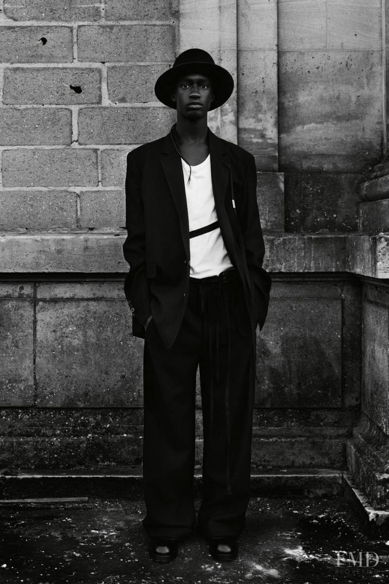 Mohamadou Diakhite featured in  the Ann Demeulemeester lookbook for Autumn/Winter 2021
