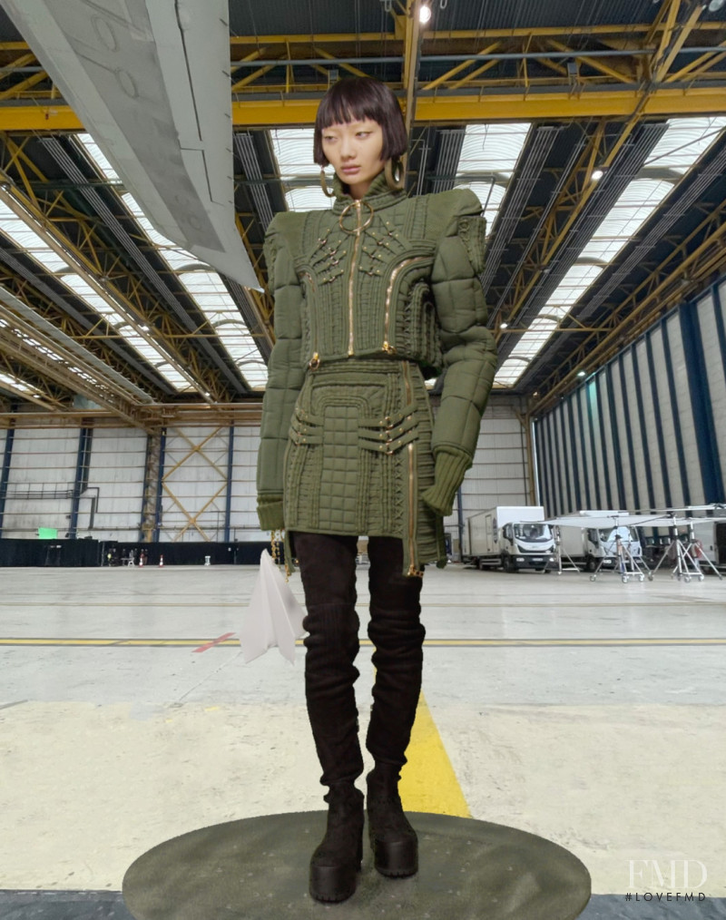 Mao Xiao Xing featured in  the Balmain fashion show for Autumn/Winter 2021
