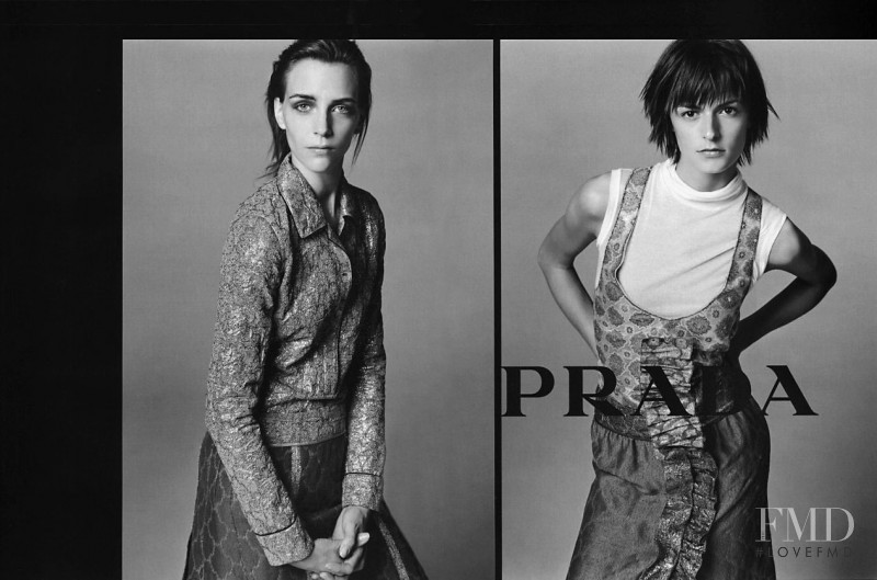 Hannelore Knuts featured in  the Prada advertisement for Spring/Summer 2002