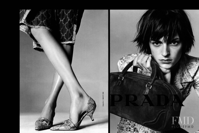 Jacquetta Wheeler featured in  the Prada advertisement for Spring/Summer 2002