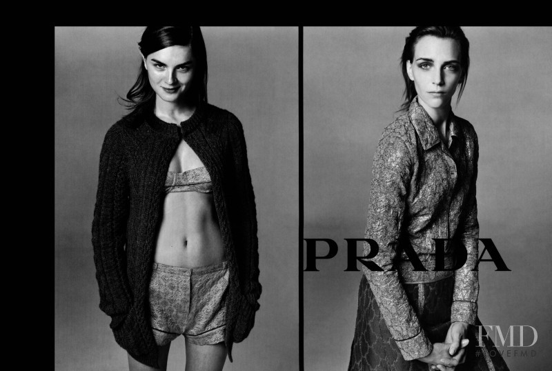 Anouck Lepère featured in  the Prada advertisement for Spring/Summer 2002