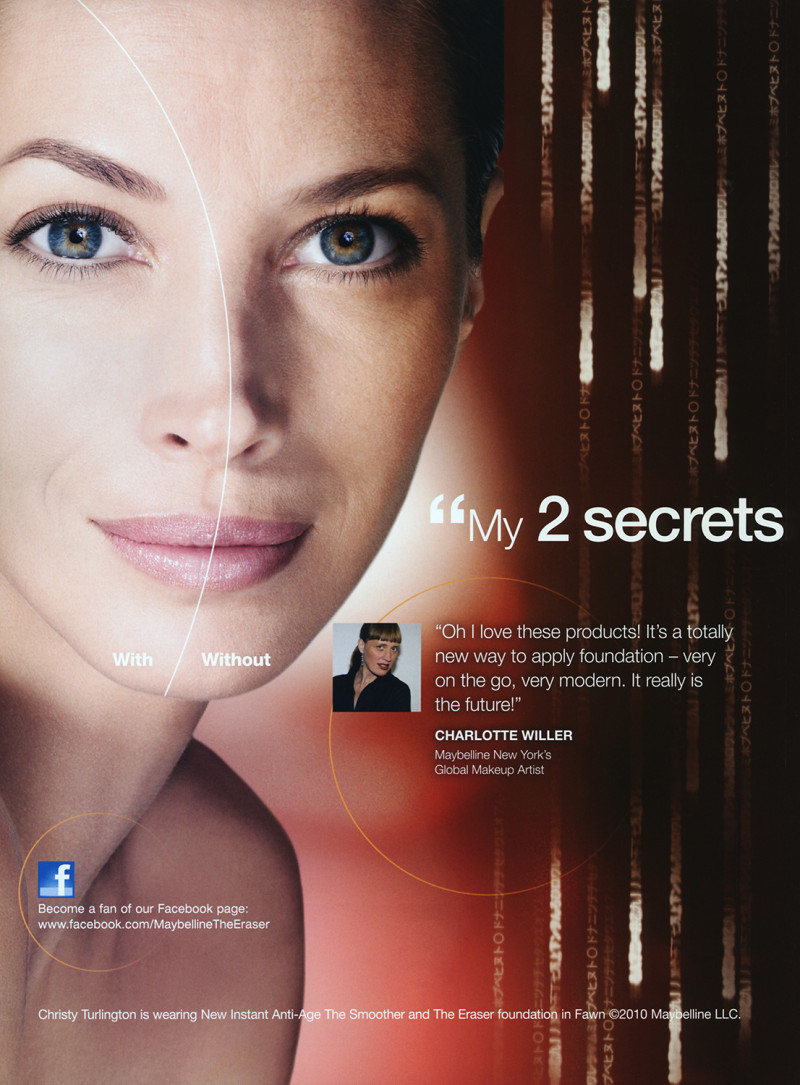 Christy Turlington featured in  the Maybelline advertisement for Spring/Summer 2011