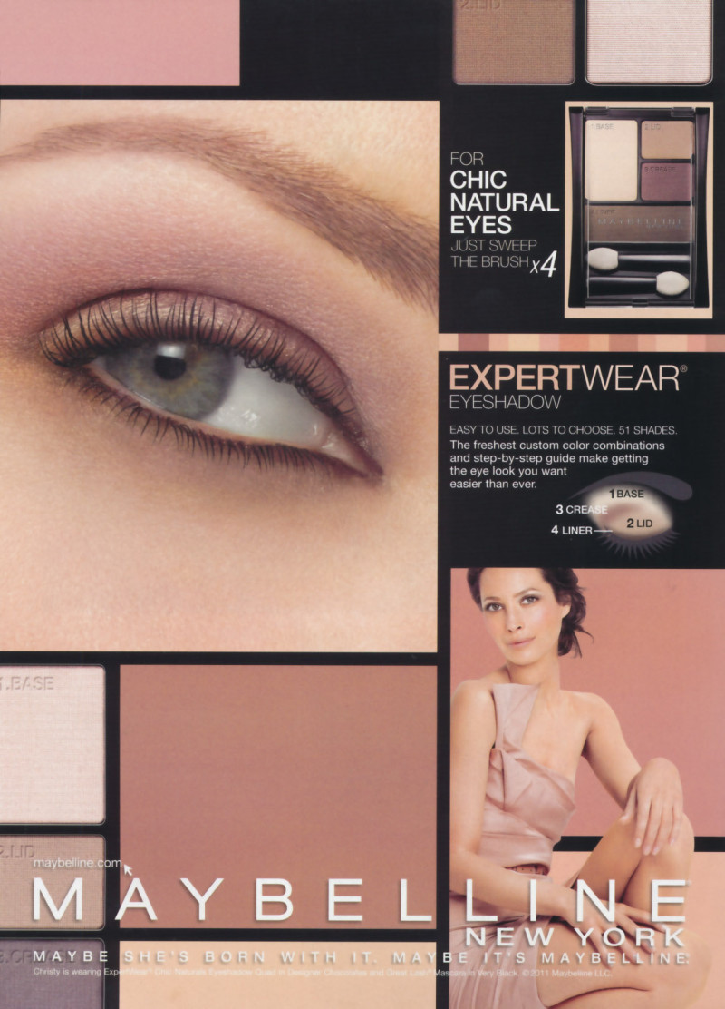 Christy Turlington featured in  the Maybelline advertisement for Spring/Summer 2011