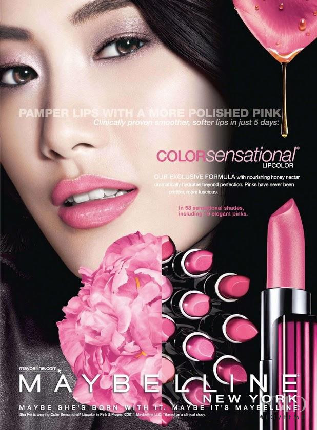 Shu Pei featured in  the Maybelline advertisement for Spring/Summer 2011