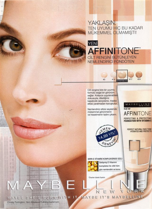 Christy Turlington featured in  the Maybelline Fit Me advertisement for Spring/Summer 2011